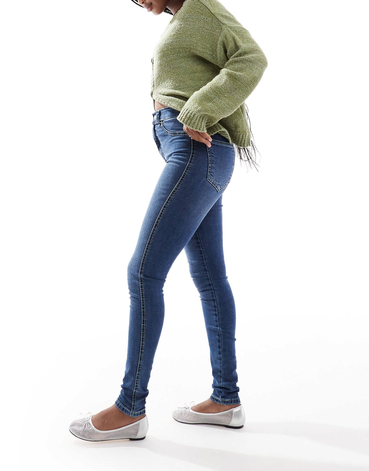 Dr Denim Solitaire high waist super skinny jeans in beck mid used blue wash