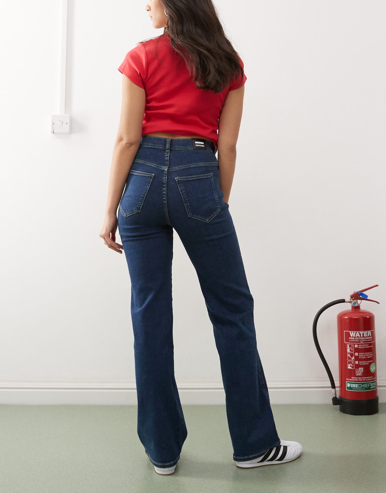 Dr Denim Lexy Bootcut mid waist slim fit bootcut leg jeans in vale dark used blue wash