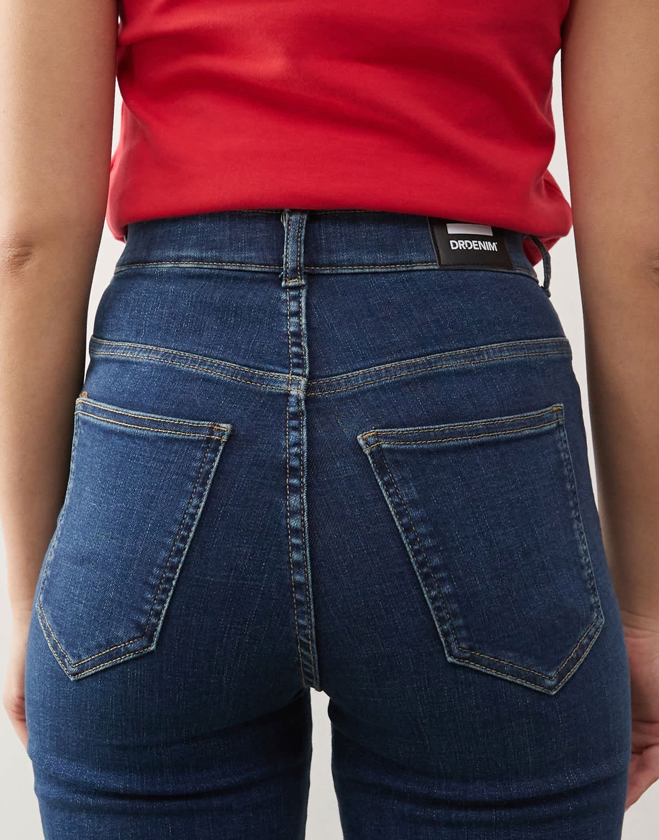 Dr Denim Lexy Bootcut mid waist slim fit bootcut leg jeans in vale dark used blue wash