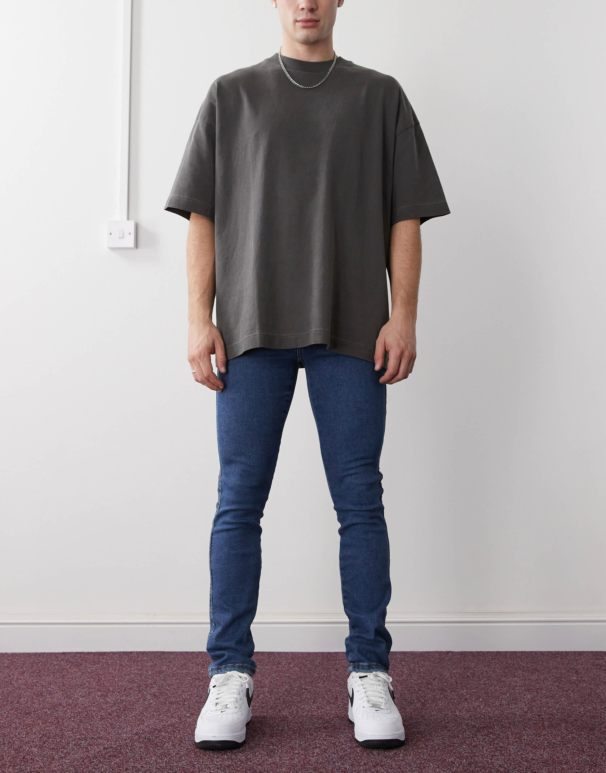 Dr Denim Snap mid waist slim skinny fit jeans in cape dark plain wash