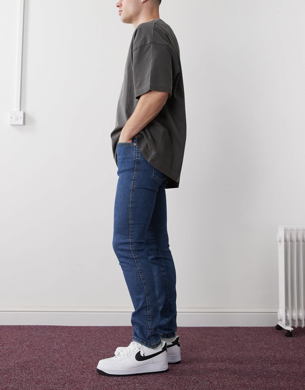 Dr Denim Snap mid waist slim skinny fit jeans in cape dark plain wash