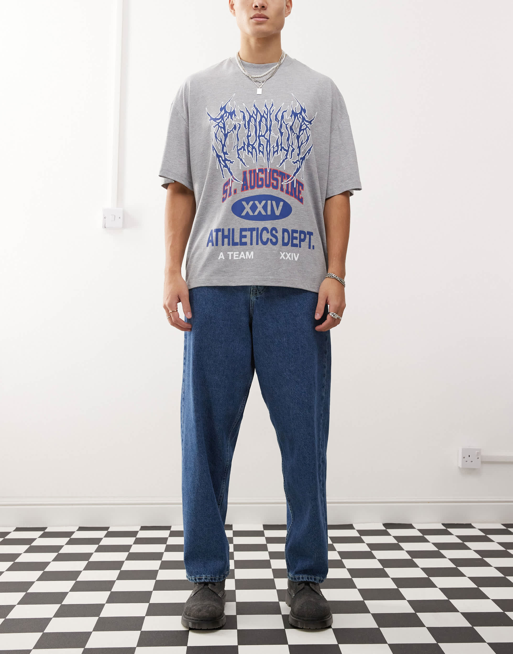 Dr Denim Kobe baggy fit jeans in pebble mid stone wash