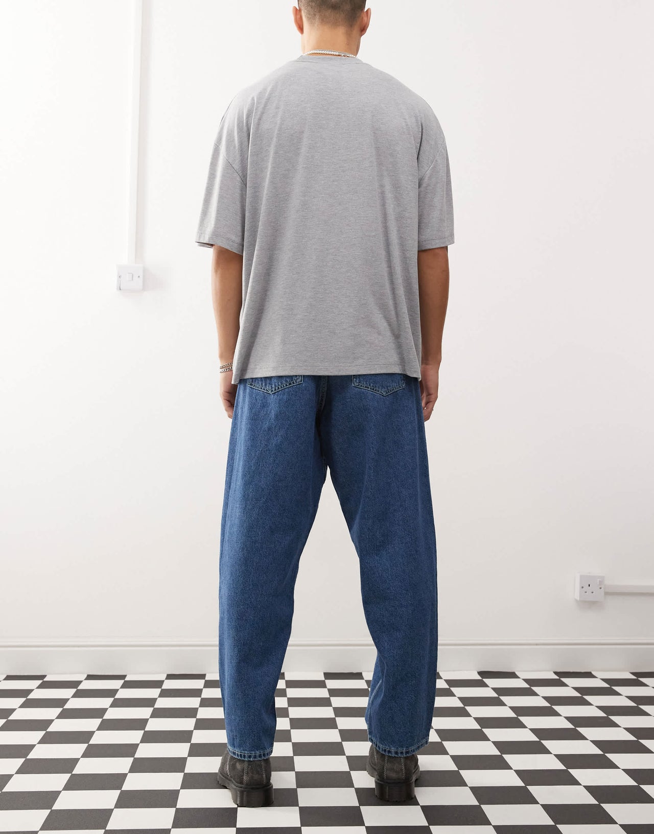 Dr Denim Kobe baggy fit jeans in pebble mid stone wash