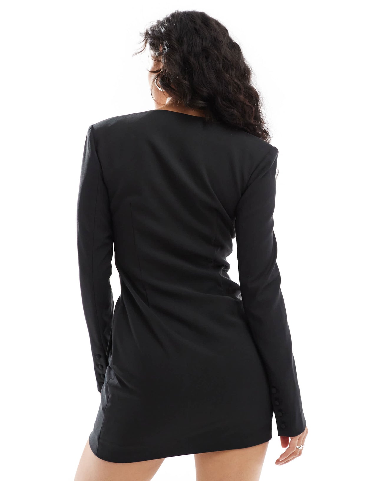 Pretty Lavish long sleeve embellished mini dress in black