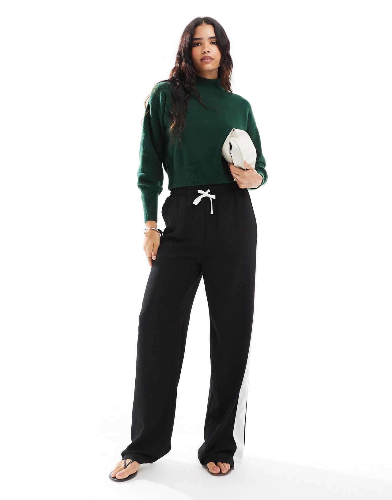 & Other Stories crew neck jumper in green