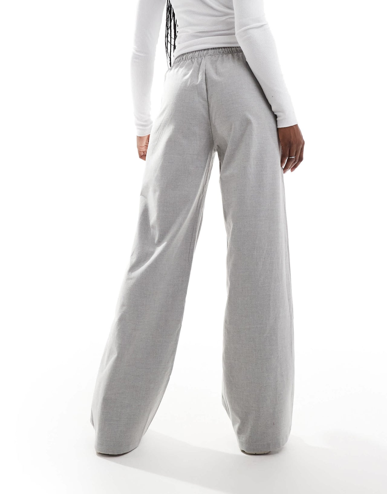 Stradivarius pull on trouser in light grey