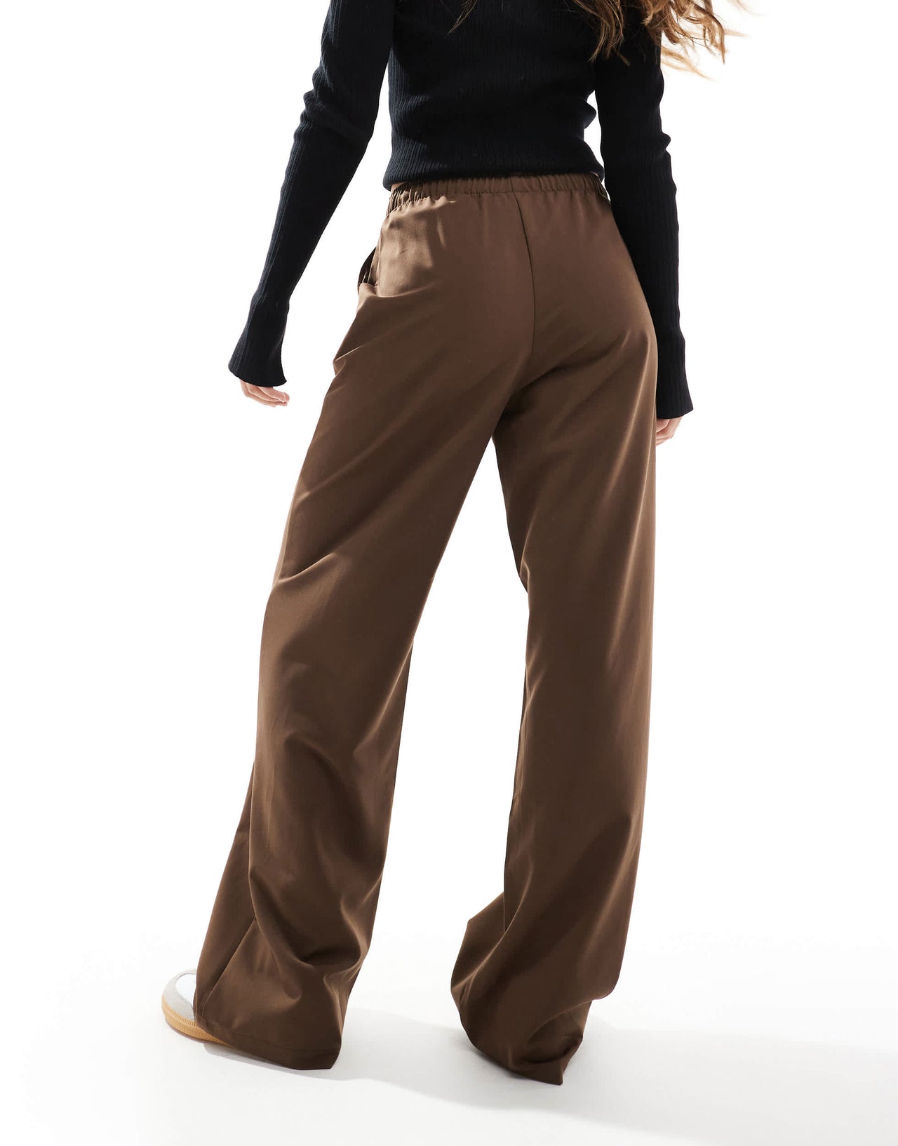Stradivarius pull on trouser in brown