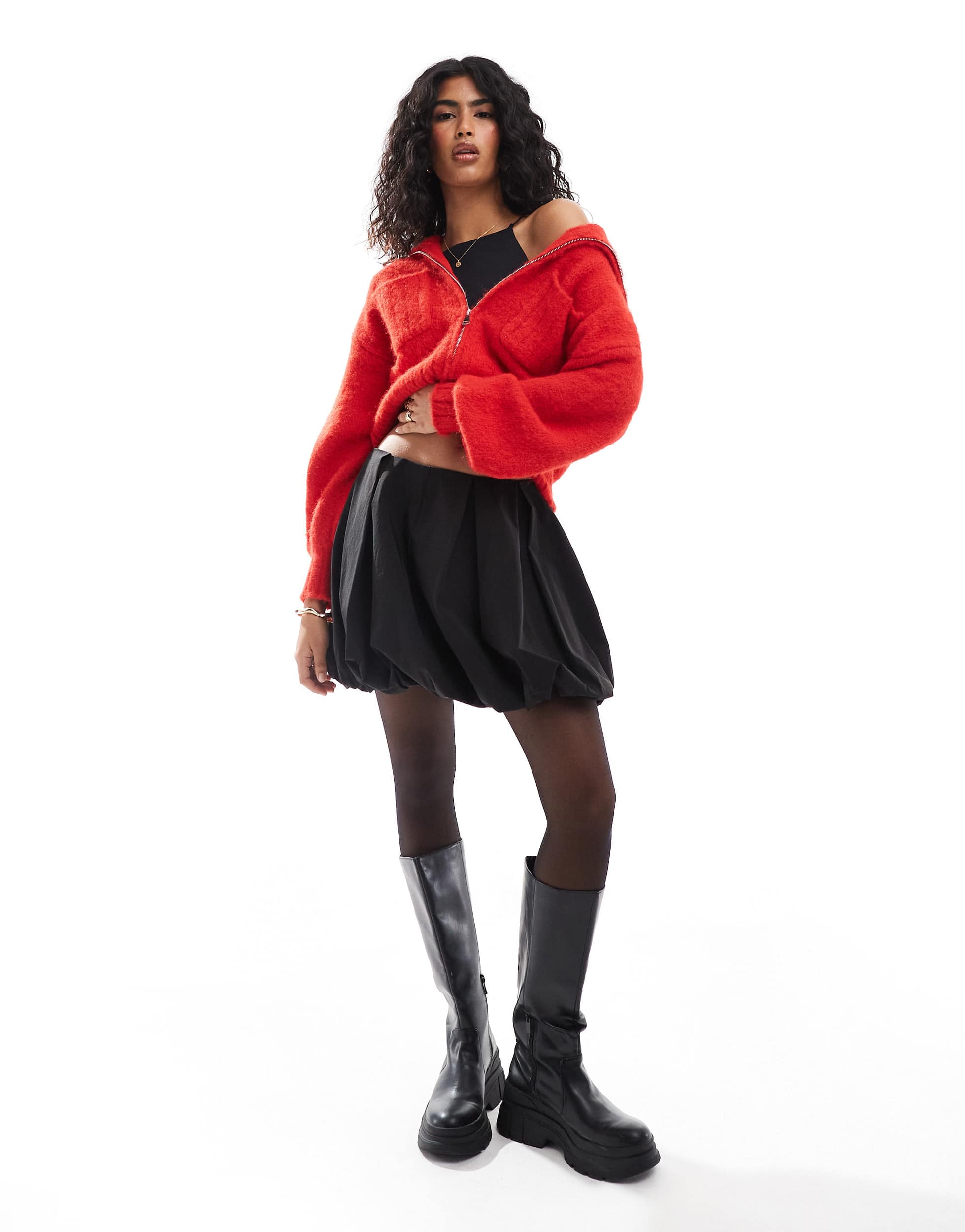 ONLY bubble hem mini skirt in black