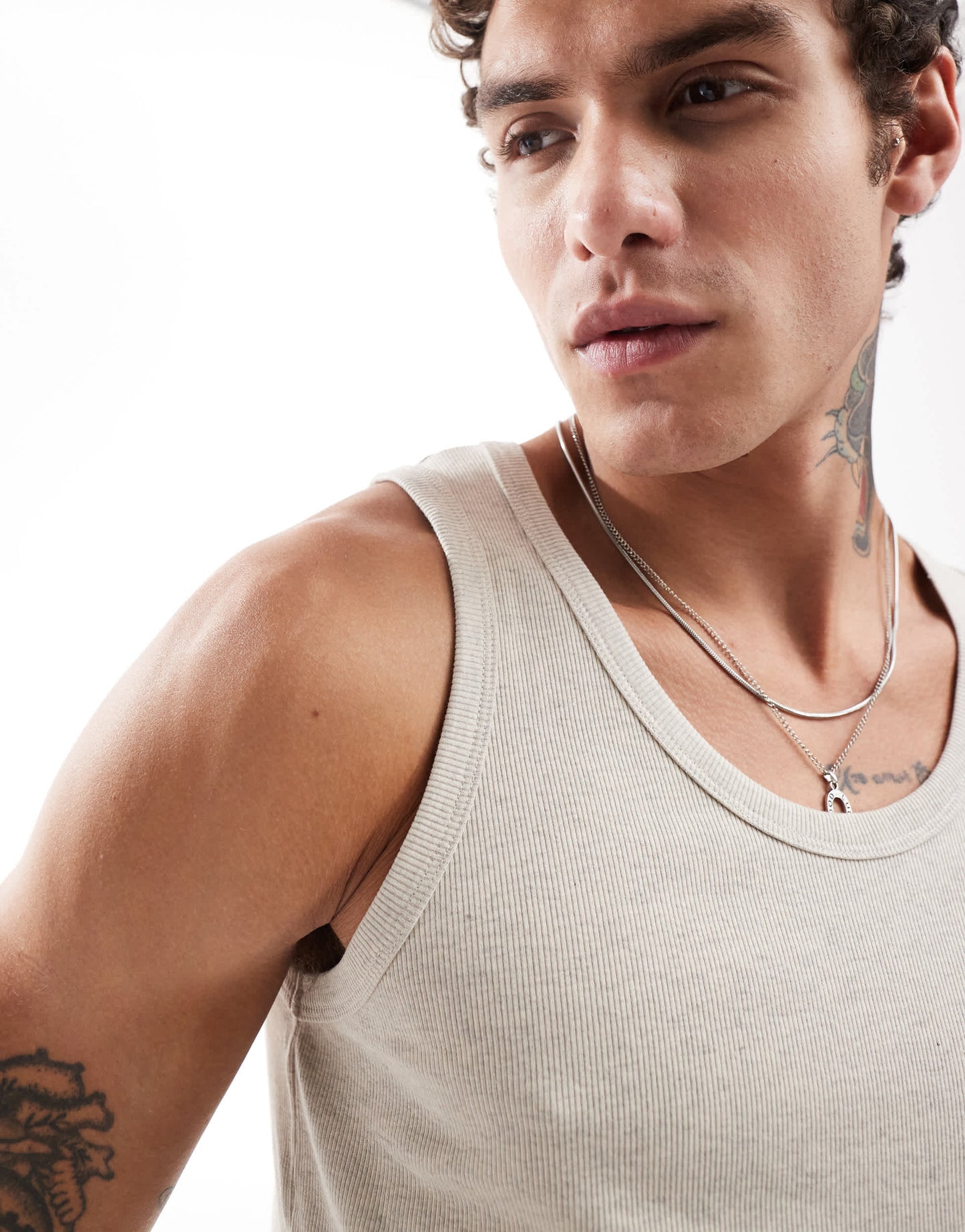 Cotton  On Loose fit rib tank in off-white