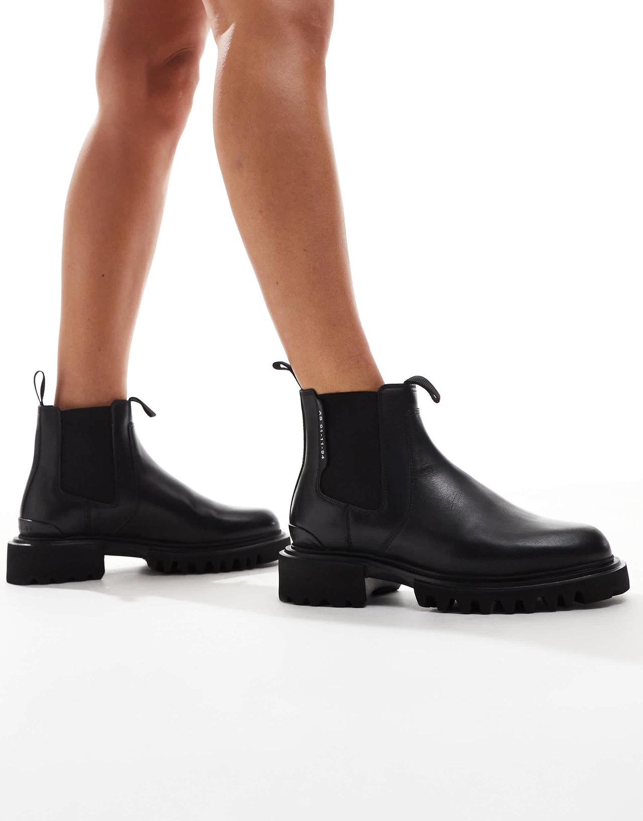 AllSaints Ada leather chelsea boots in black - BLACK