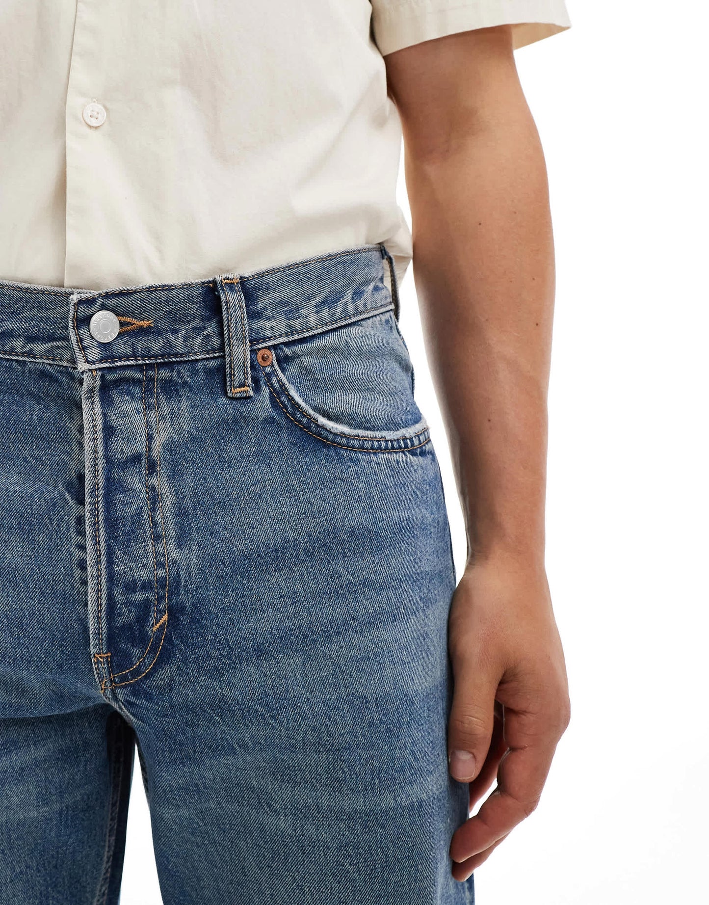 Weekday Klean straight leg jeans in iron blue