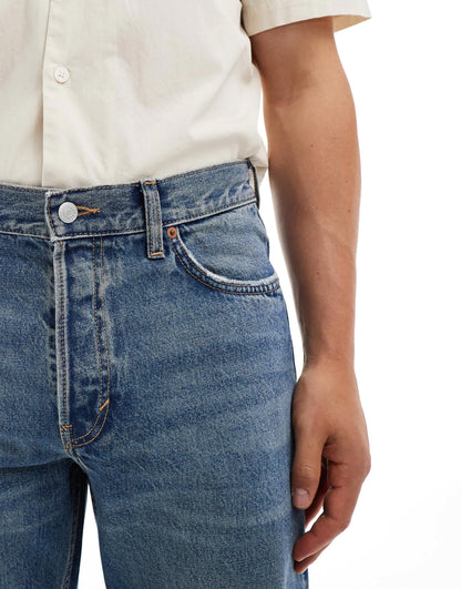 Weekday Klean straight leg jeans in iron blue