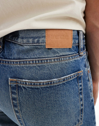 Weekday Klean straight leg jeans in iron blue