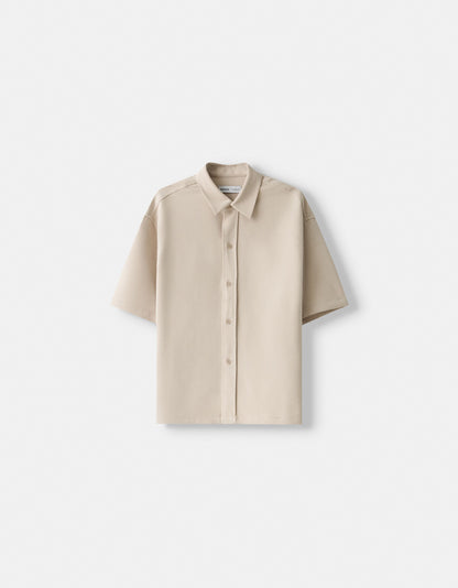 Bershka premium shirt in sand