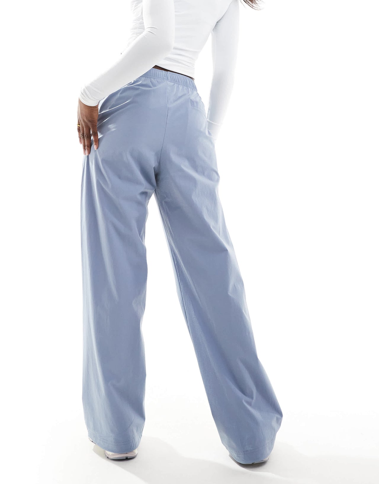 Nike Trend Street high waisted wide leg trousers in blue