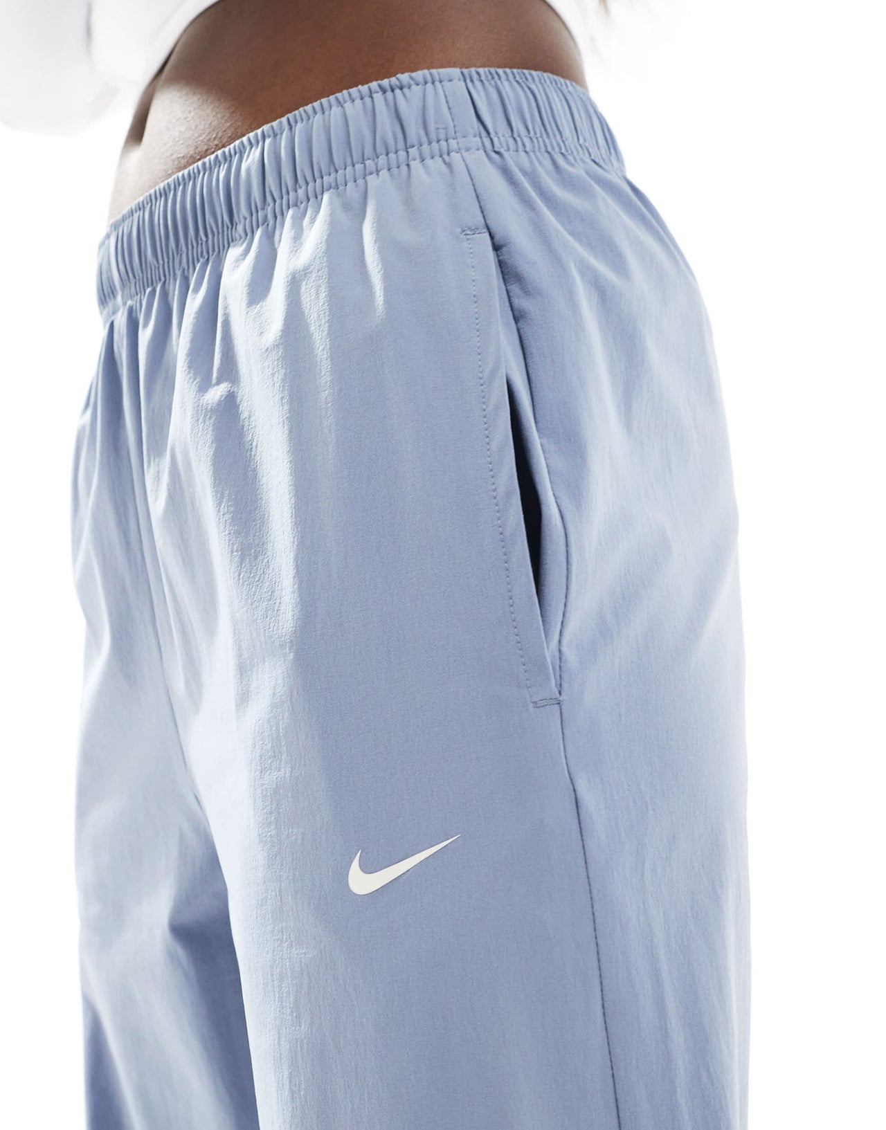 Nike Trend Street high waisted wide leg trousers in blue