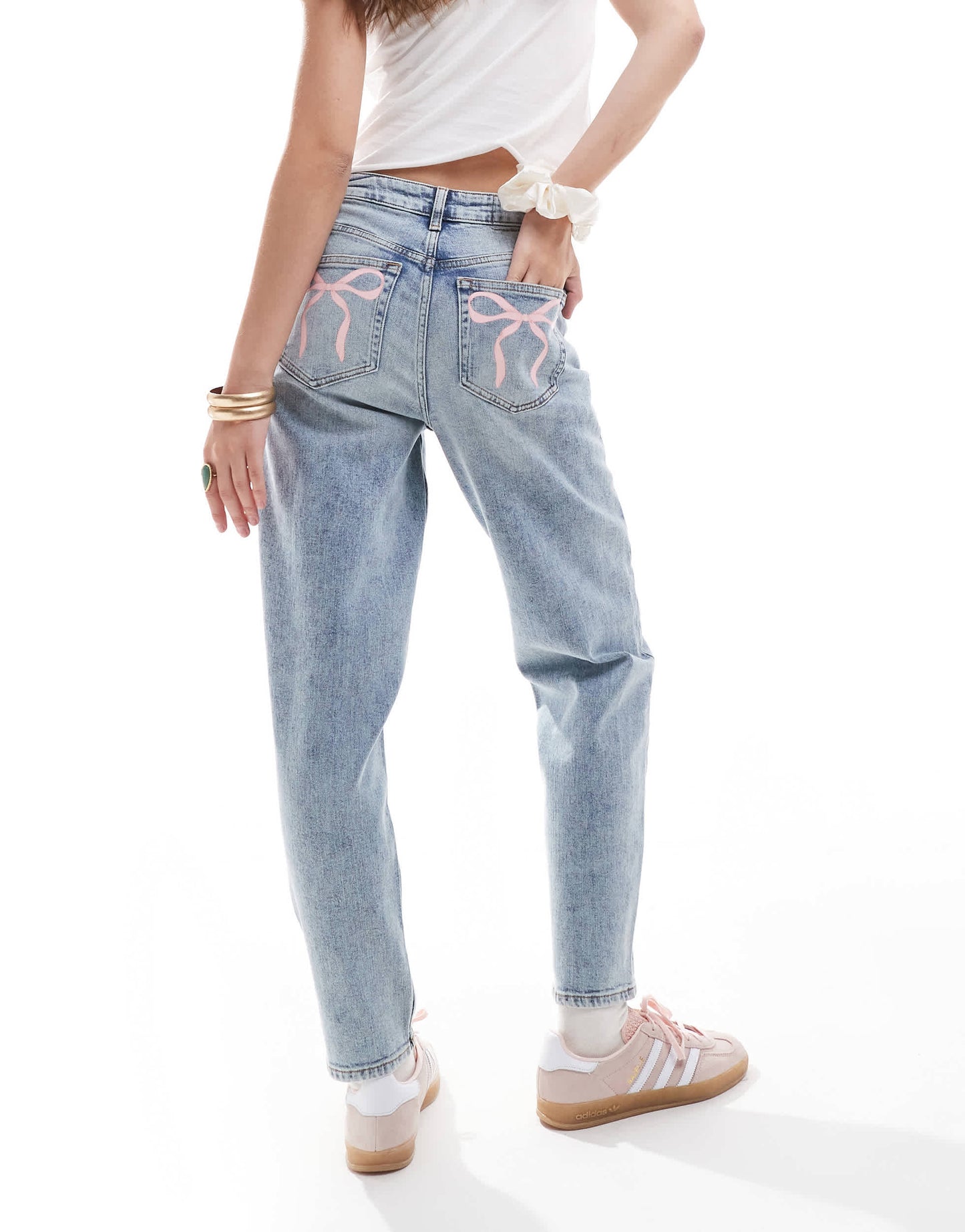 Miss Selfridge mom jean with bow pocket