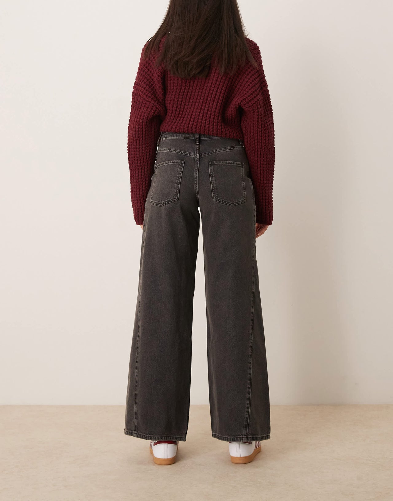 Miss Selfridge wide leg jean in black wash