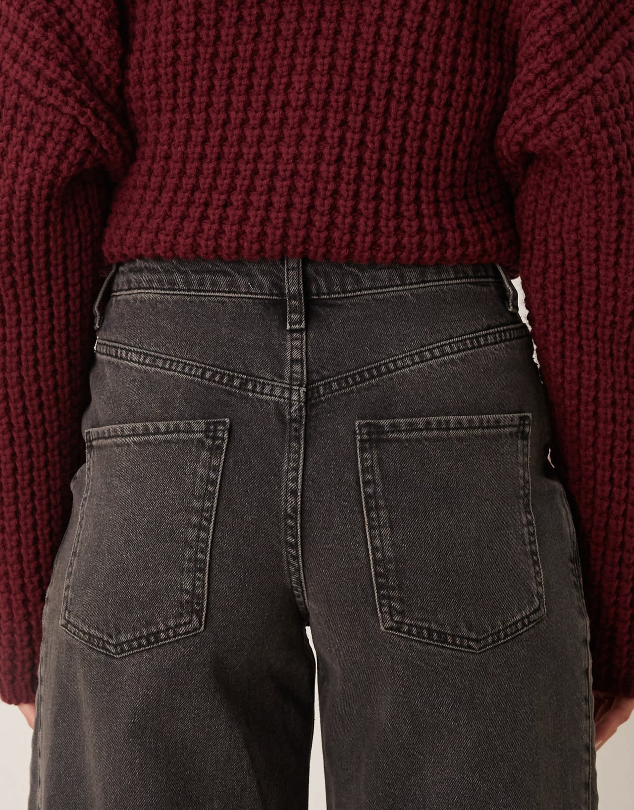 Miss Selfridge wide leg jean in black wash