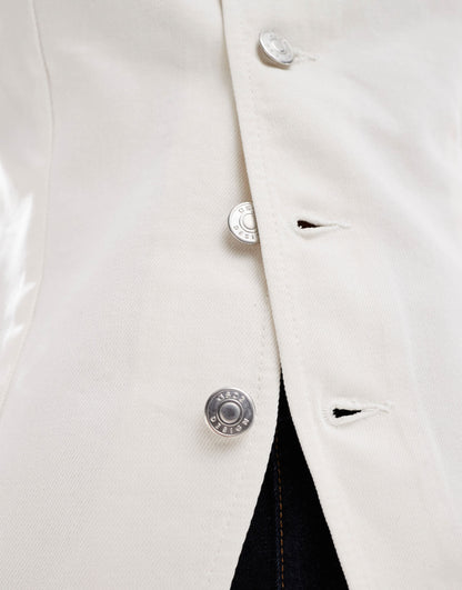 ASOS DESIGN denim longline waistcoat in ecru