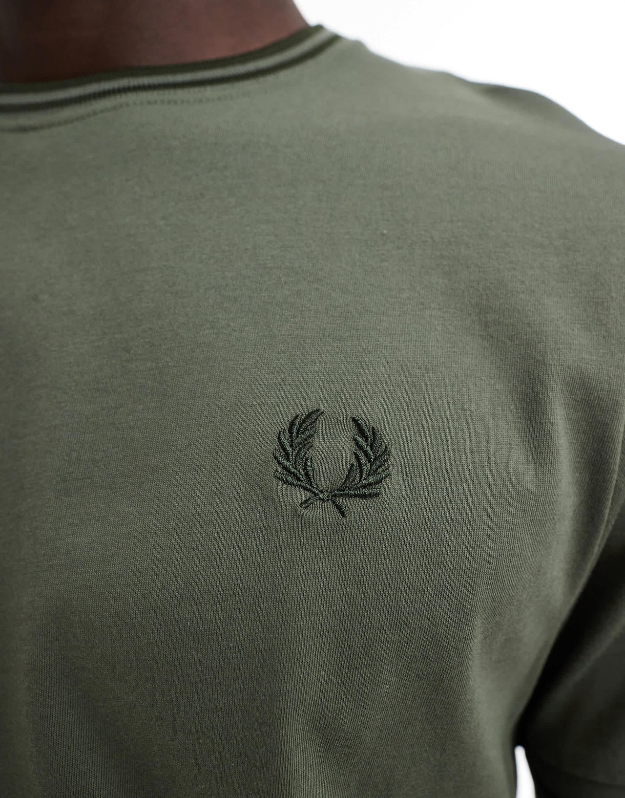 Fred Perry twin tipped t-shirt in khaki green