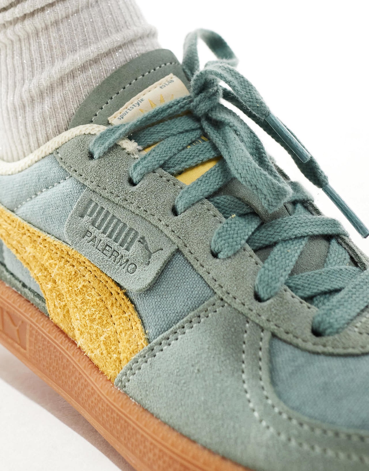 Puma Palermo trainers in washed green