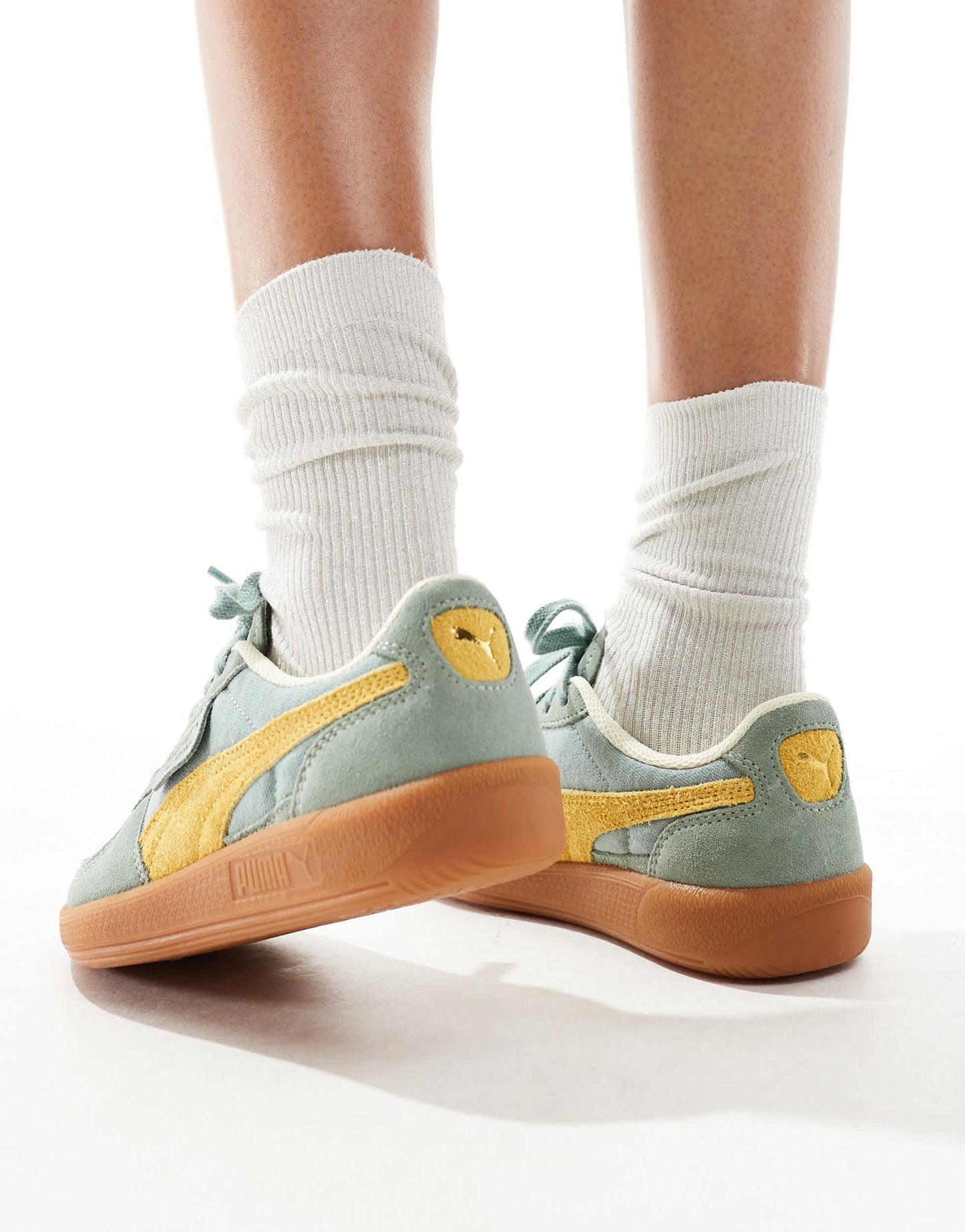 Puma Palermo trainers in washed green