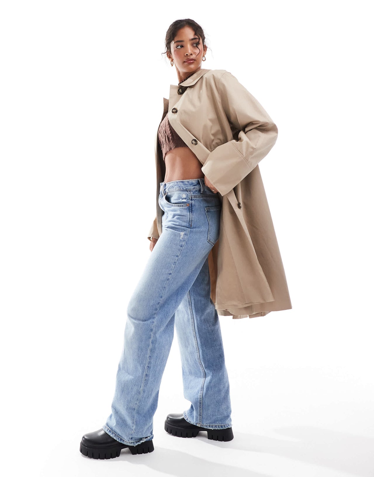 & Other Stories sleek trench coat in beige