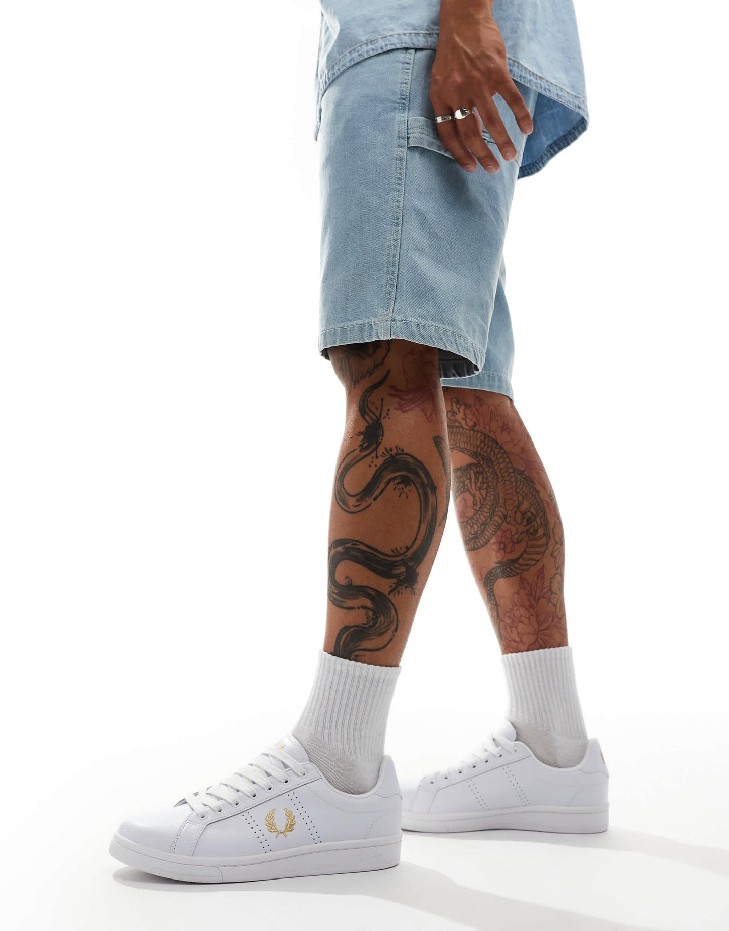Fred Perry B721 leather trainers in white