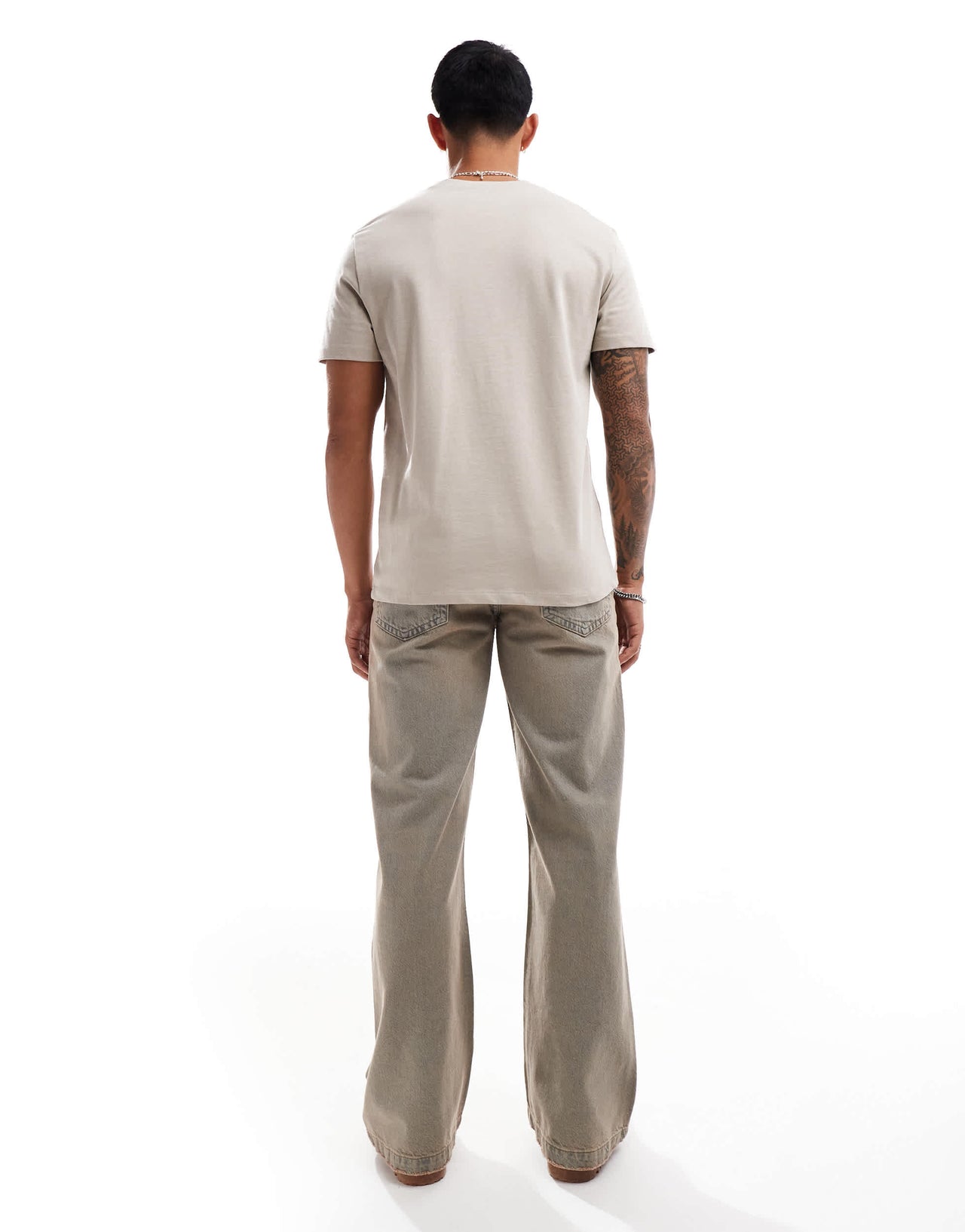 ASOS DESIGN wide flare jean in light wash with tint