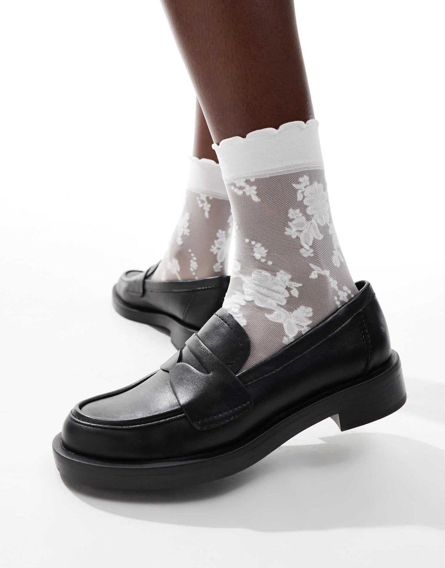 Stradivarius flat loafer in black