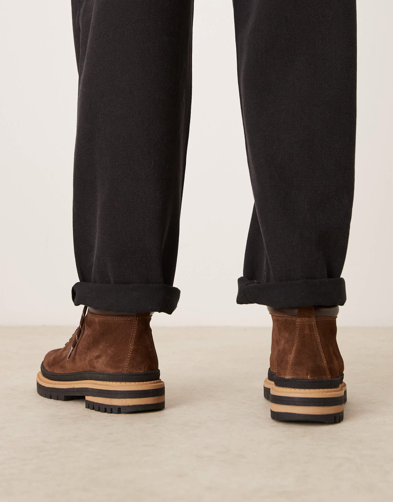 ASOS DESIGN lace up hiker boots in brown suede