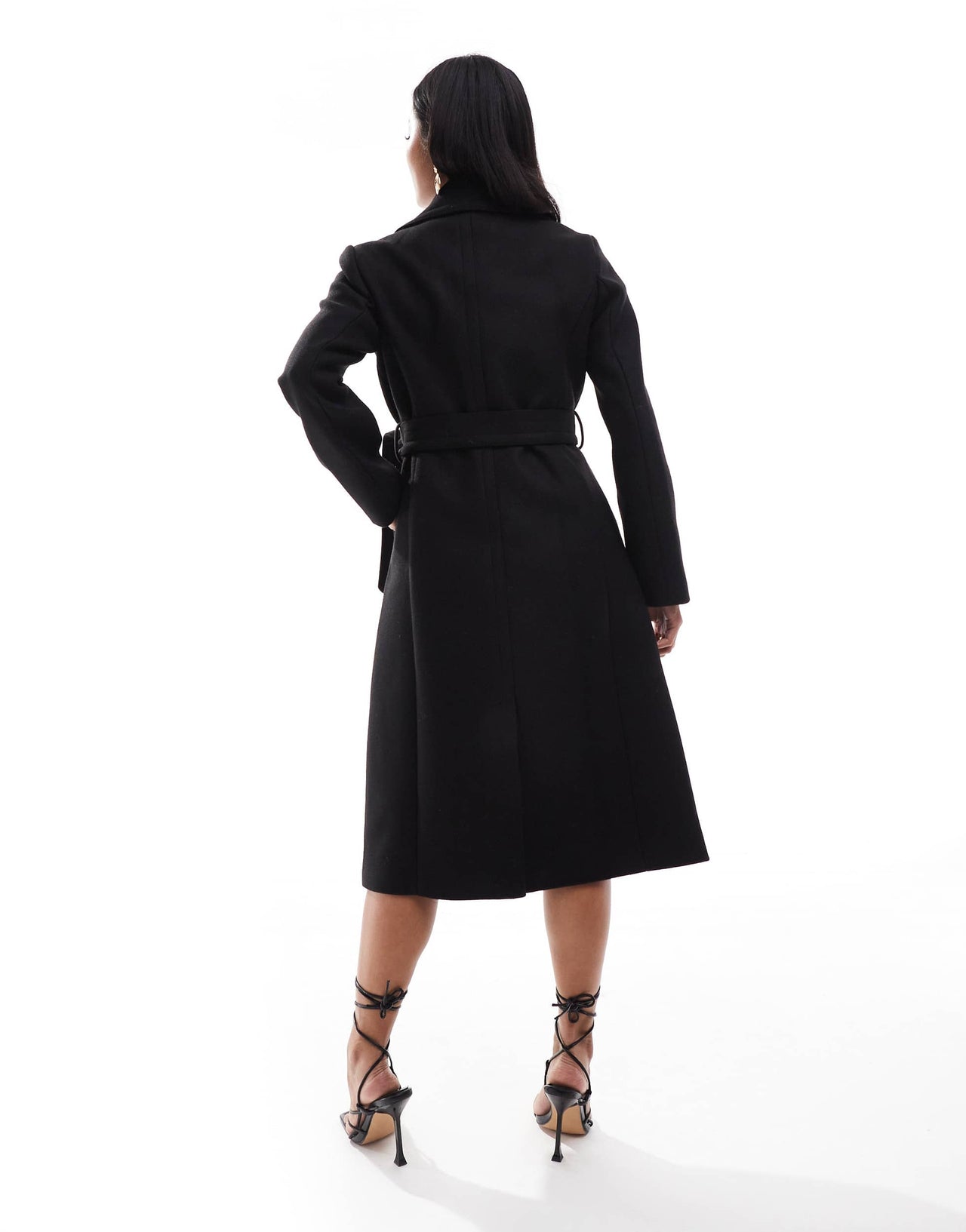 Ever New Petite formal wrap coat in black