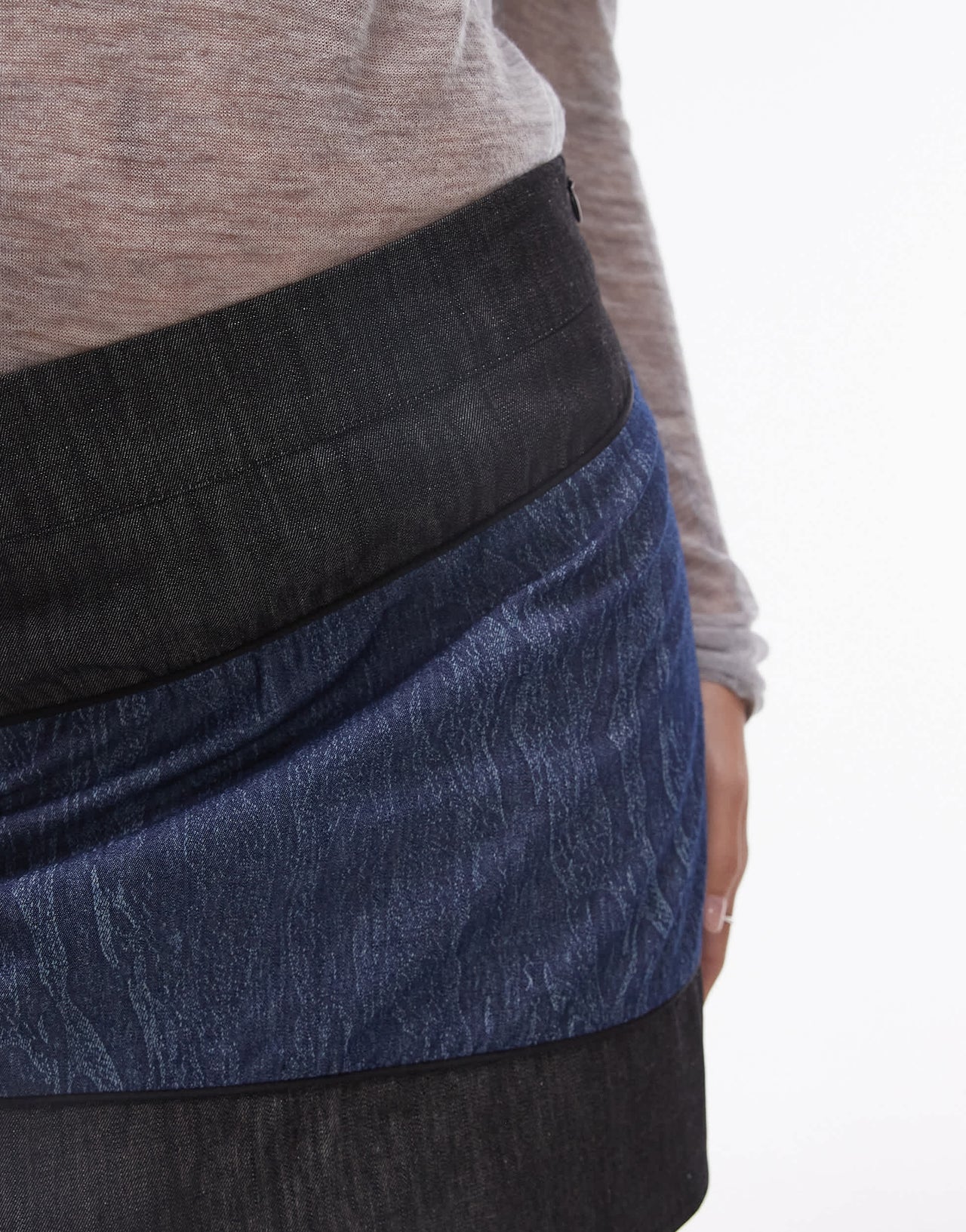 Resume mini a-line skirt in contrast denim