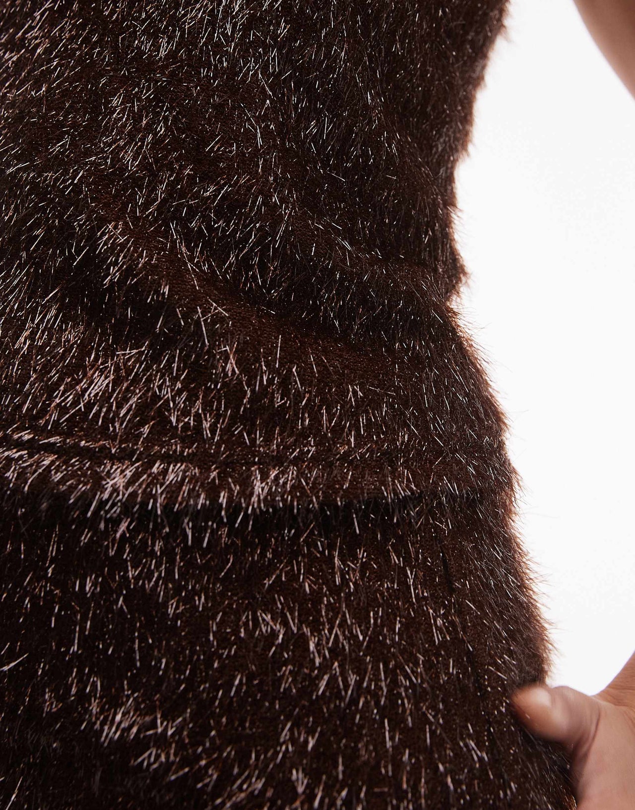 Topshop tinsel top in brown