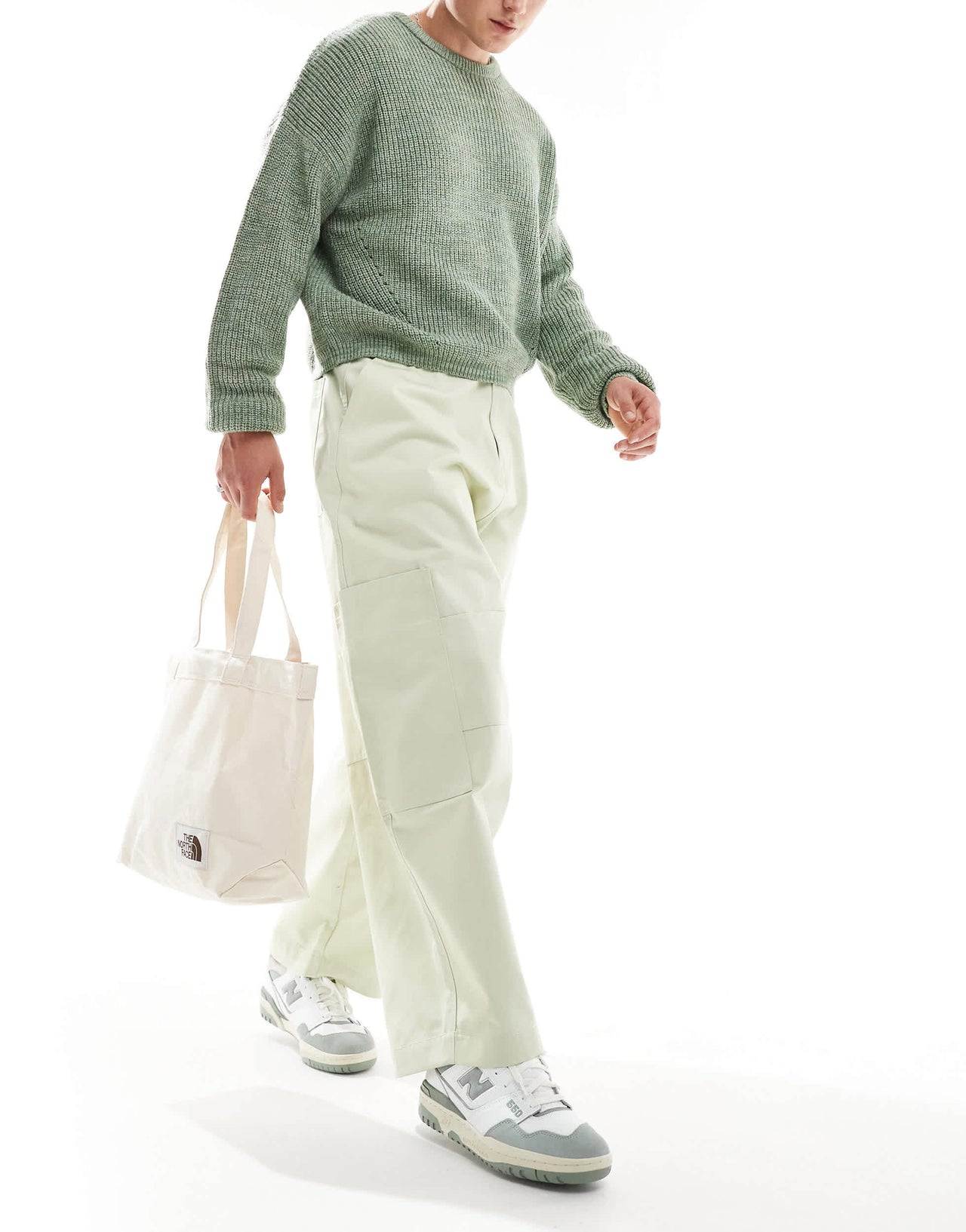 ASOS DESIGN oversized baggy cargos in ecru