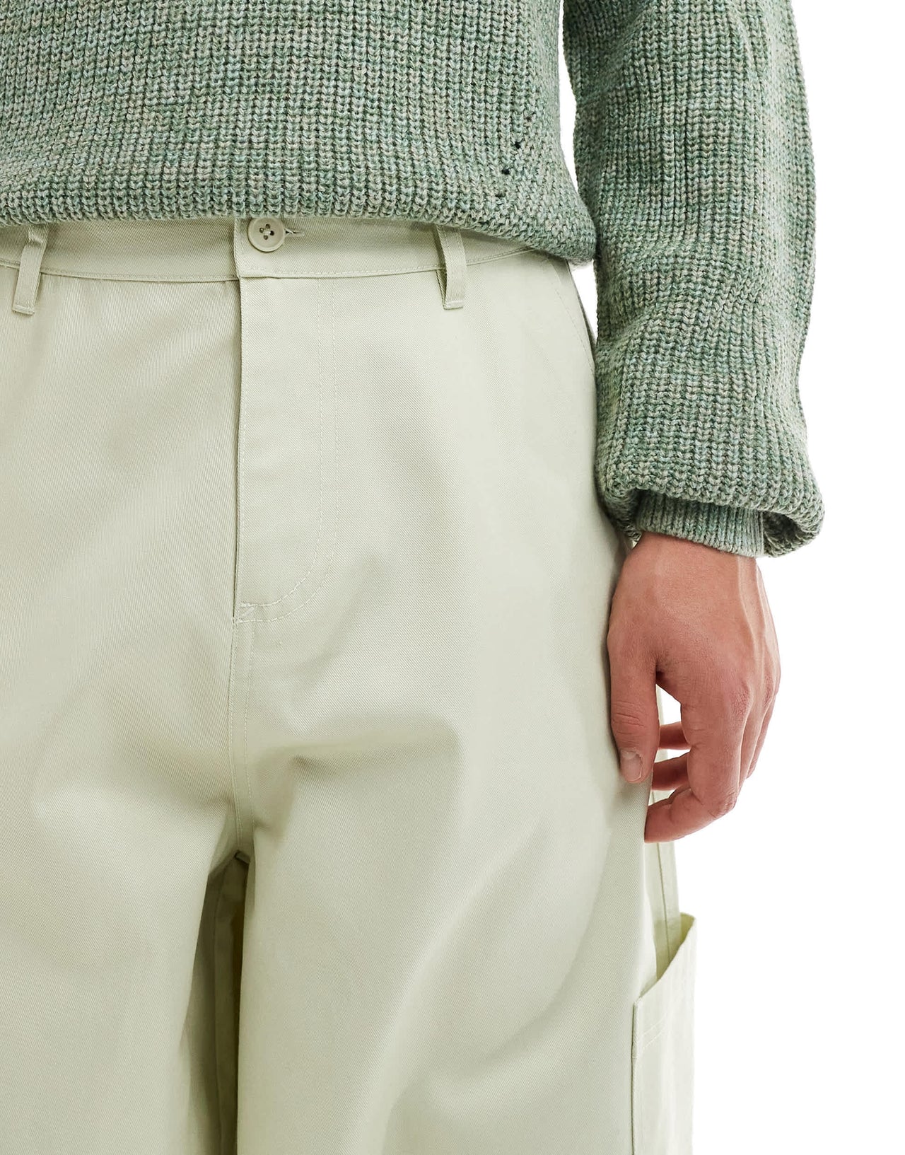 ASOS DESIGN oversized baggy cargos in ecru