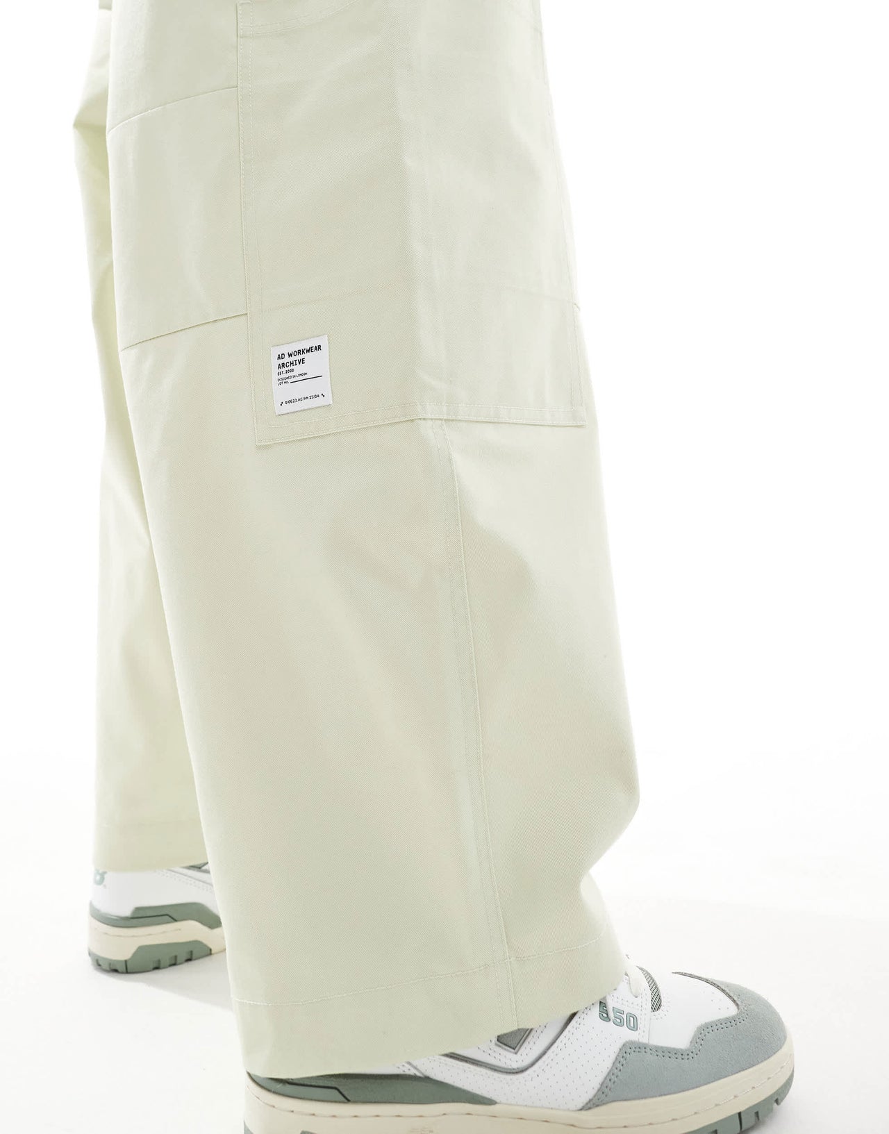 ASOS DESIGN oversized baggy cargos in ecru