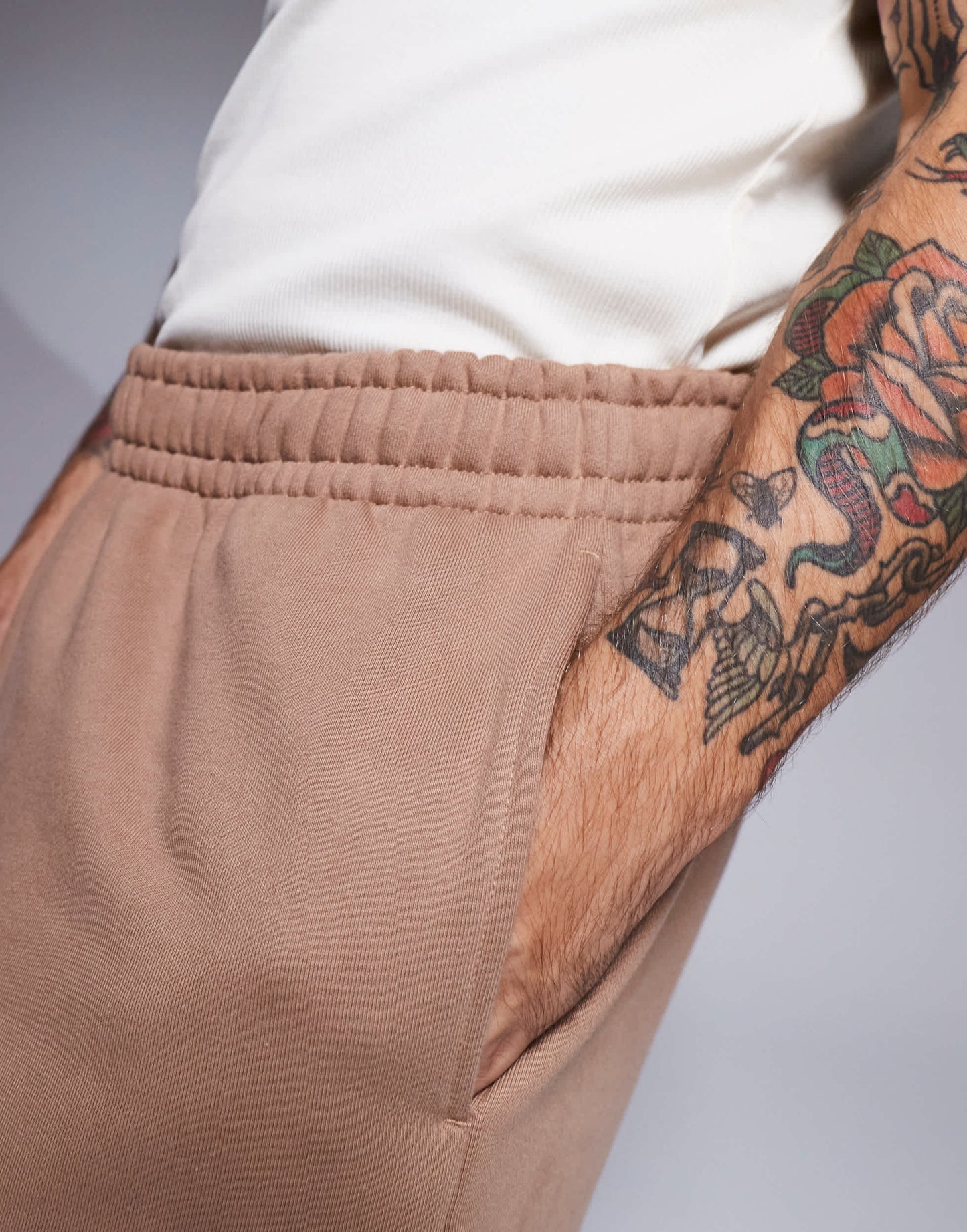 ASOS DESIGN premium heavyweight wide leg joggers 400gsm in light brown