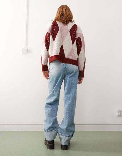 Reclaimed Vintage unisex western baggy dad jean in mid blue wash