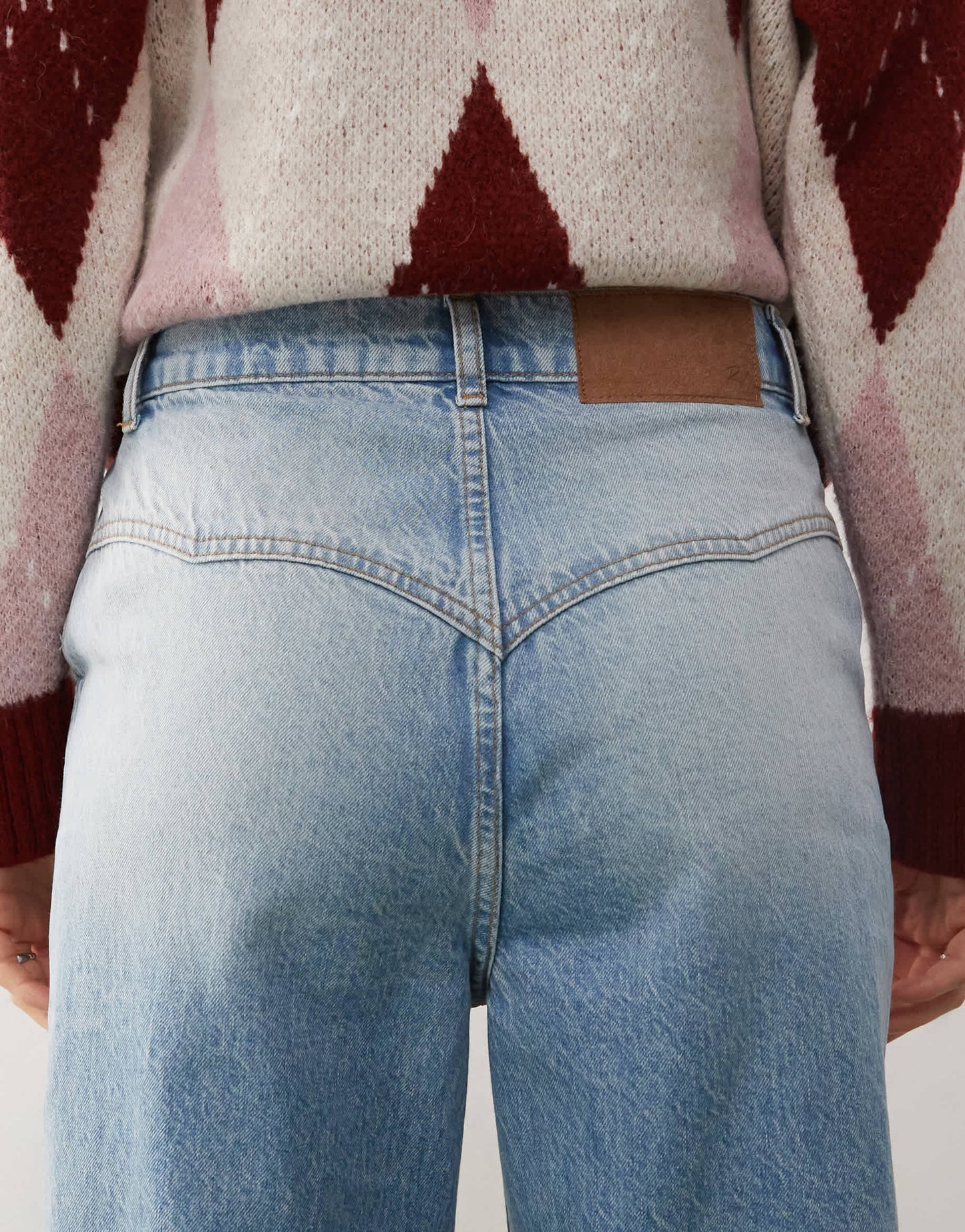 Reclaimed Vintage unisex western baggy dad jean in mid blue wash