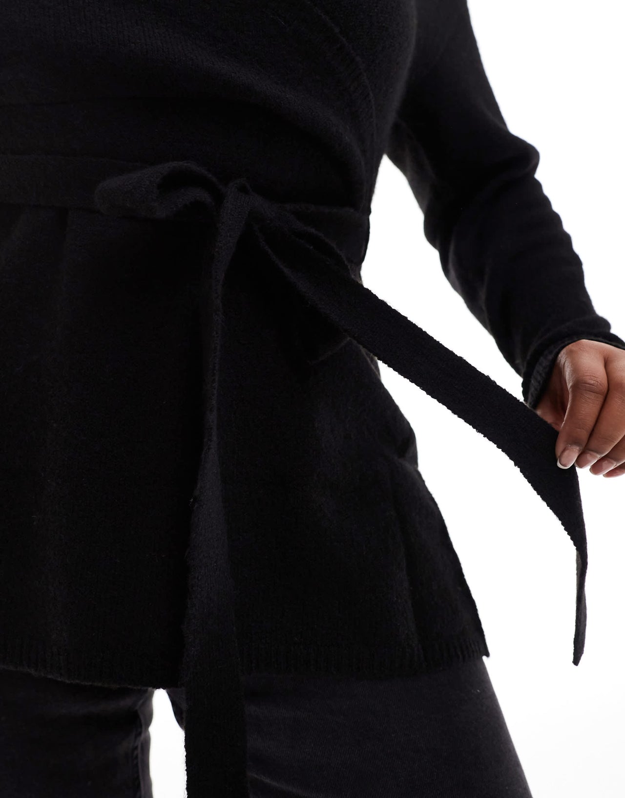 Yours wrap jumper in black