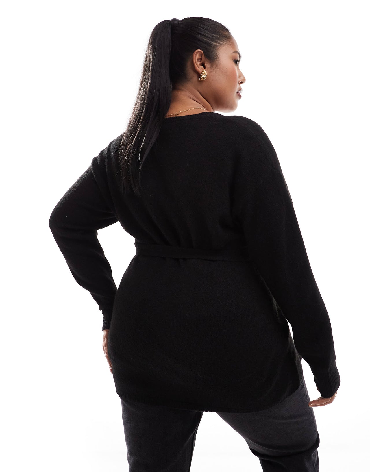 Yours wrap jumper in black