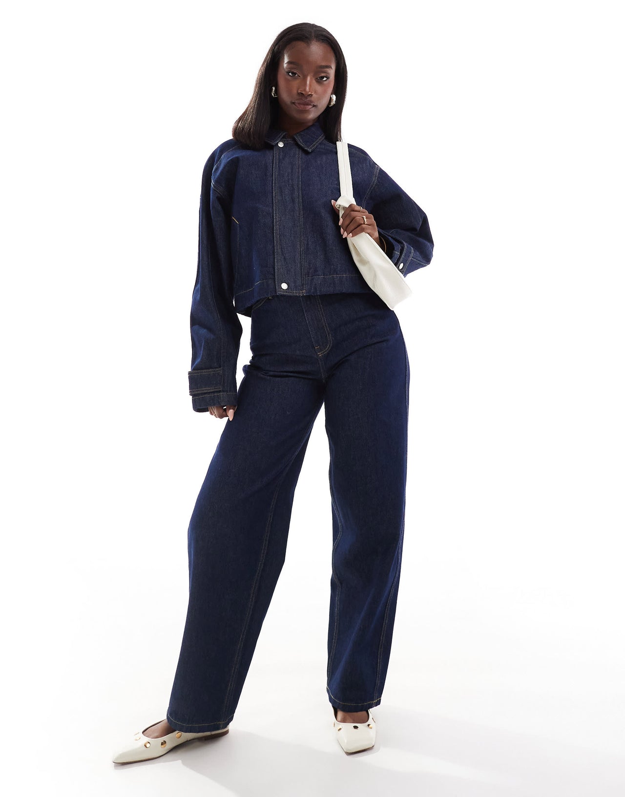 ASOS DESIGN tailored barrel jeans in rinse wash