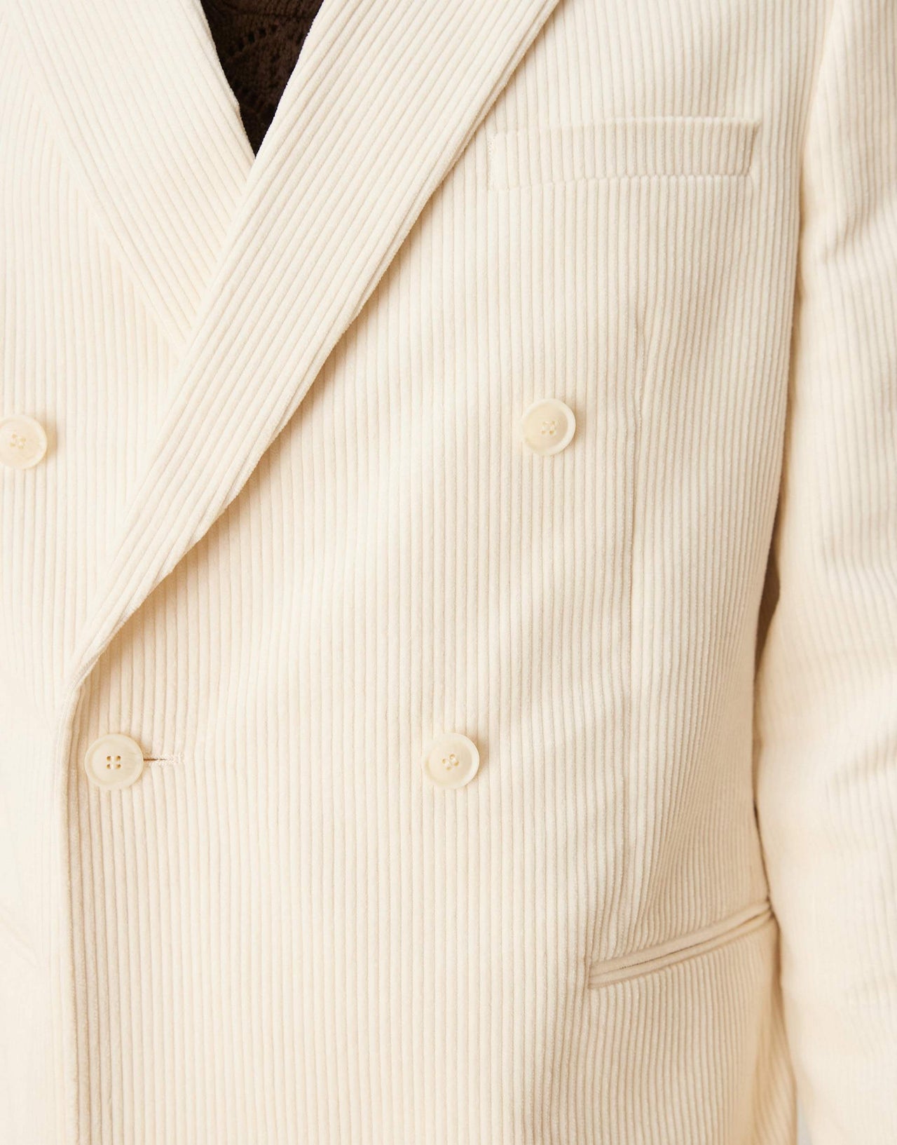 ASOS DESIGN slim blazer in cream corduroy