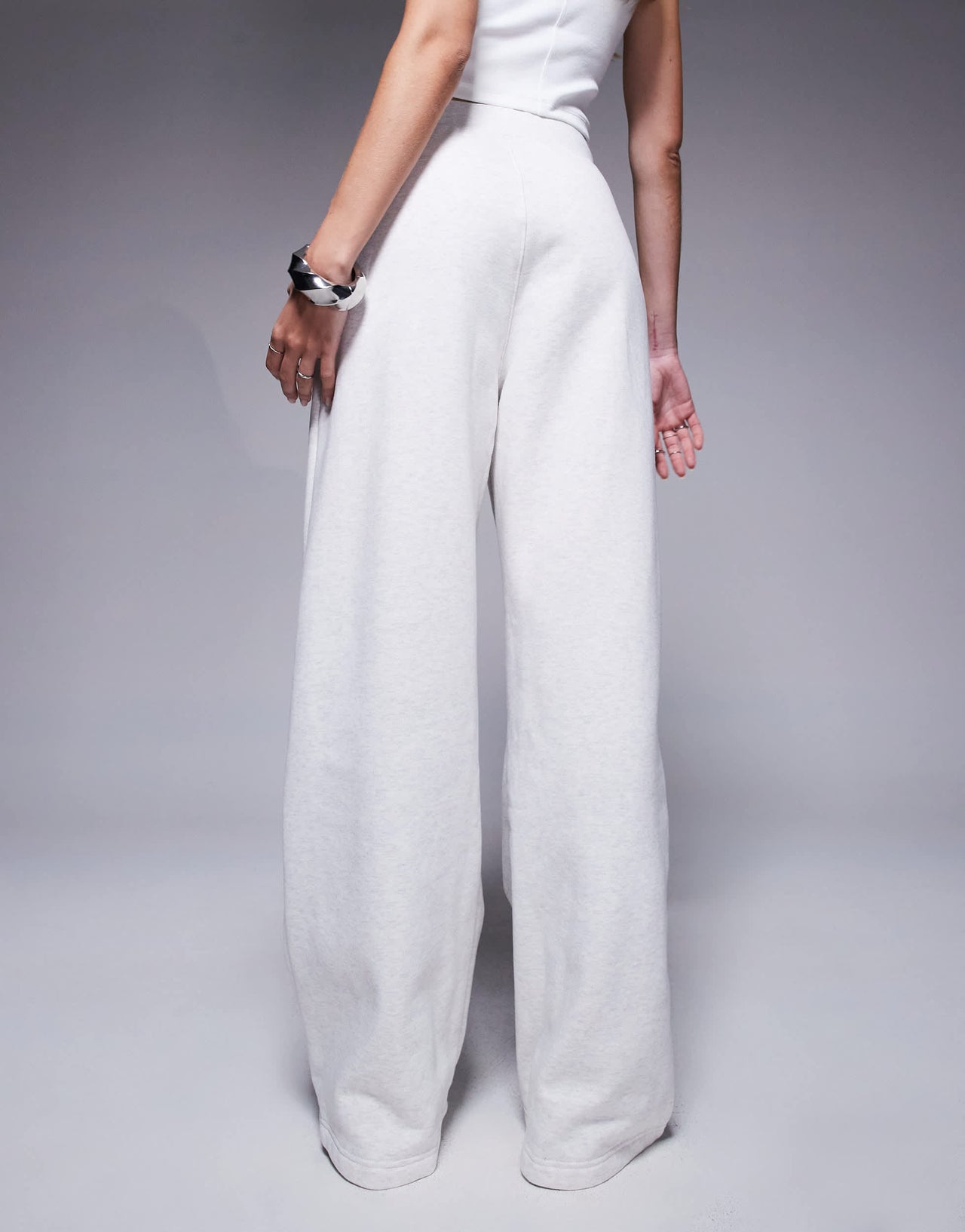 Jordan Flight Fleece high waisted straight leg joggers in grey