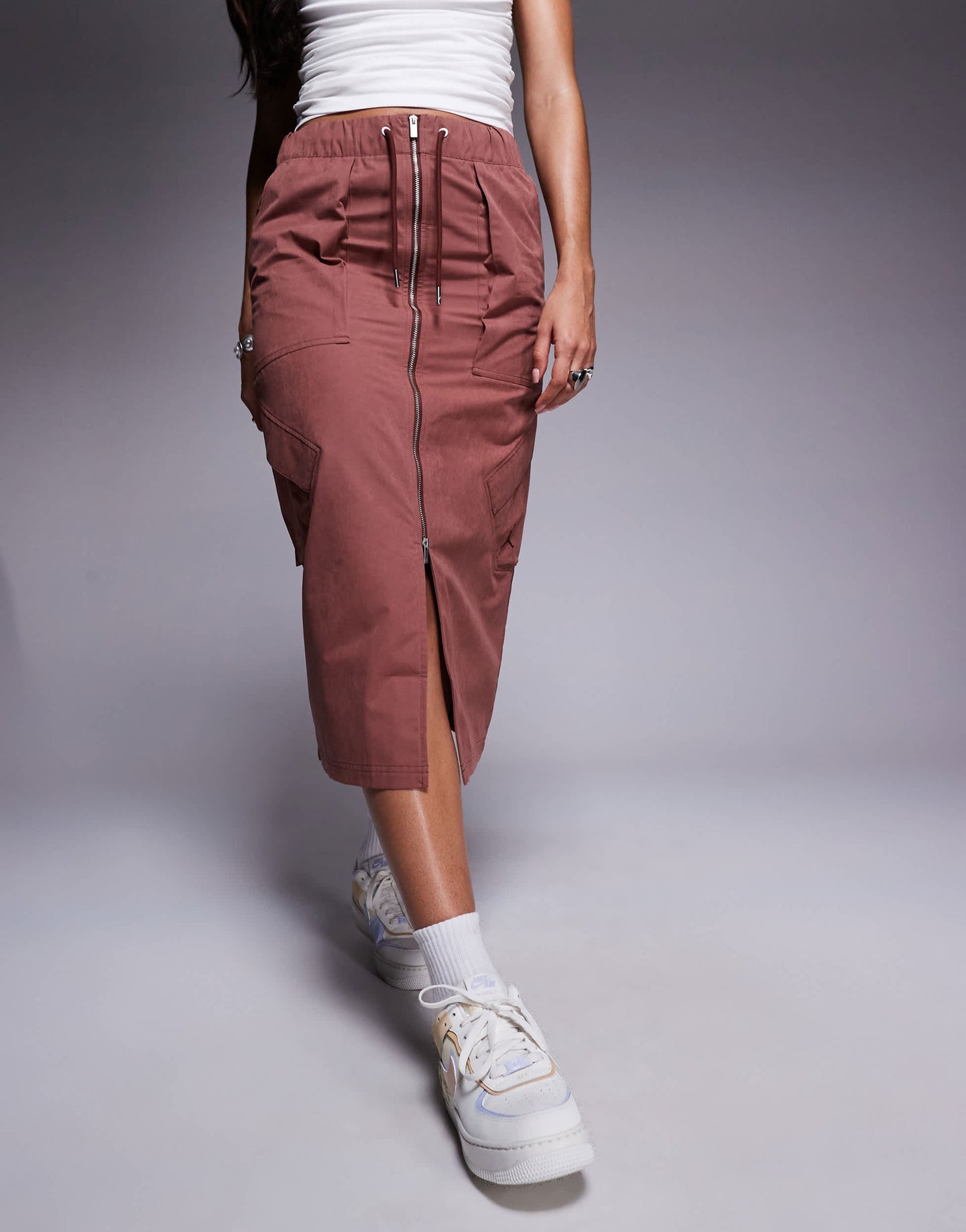 Jordan Flight Chicago maxi skirt in burgundy
