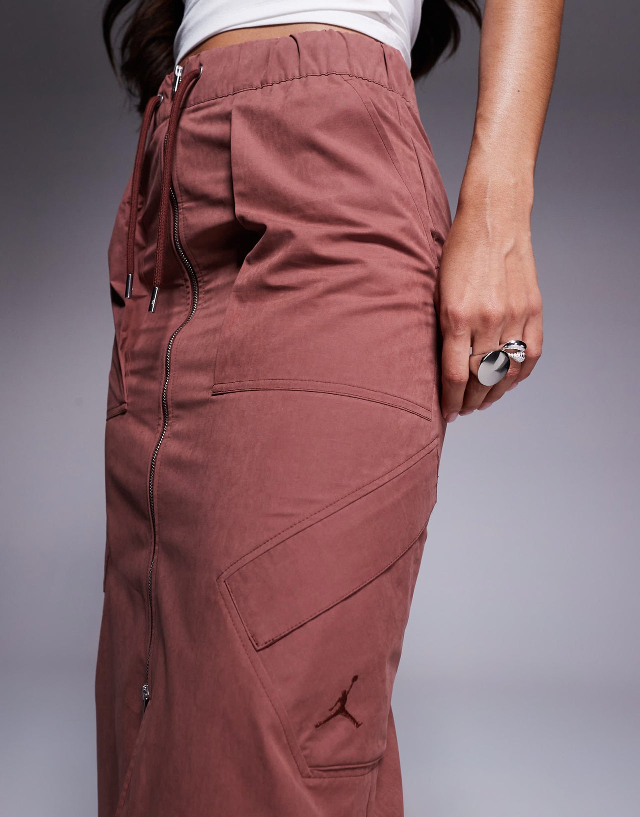 Jordan Flight Chicago maxi skirt in burgundy
