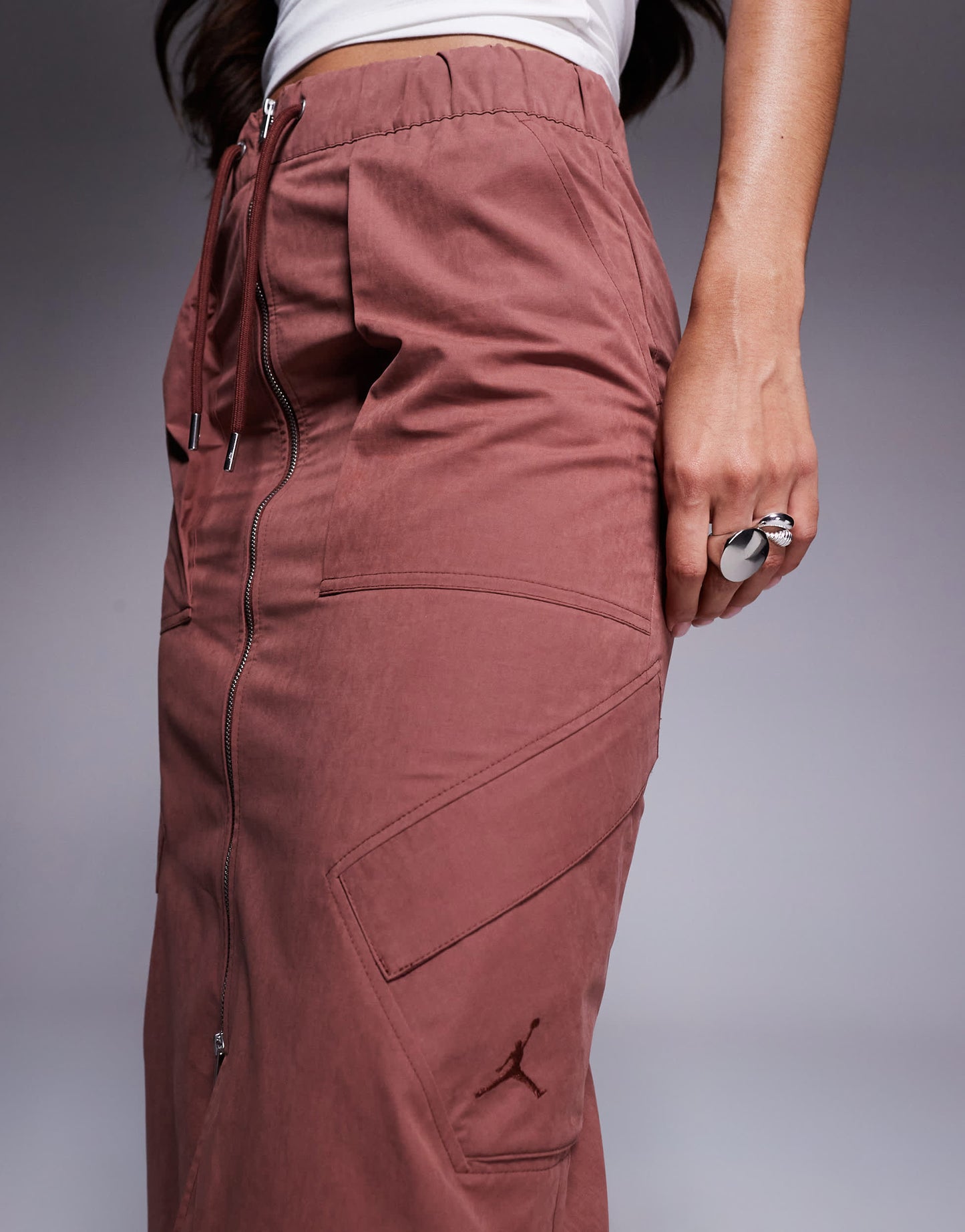 Jordan Flight Chicago maxi skirt in burgundy