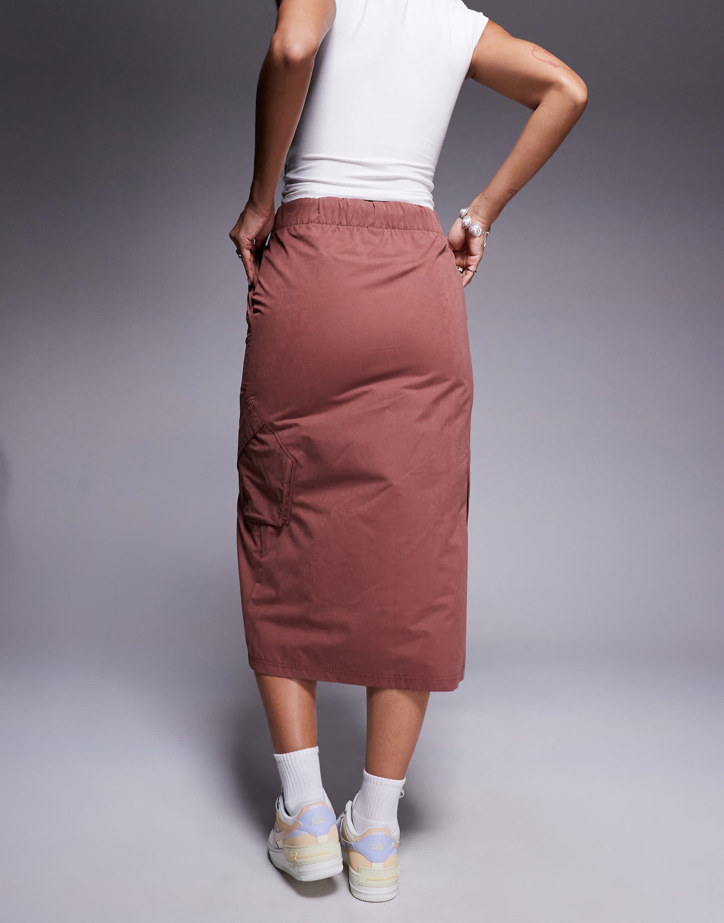 Jordan Flight Chicago maxi skirt in burgundy